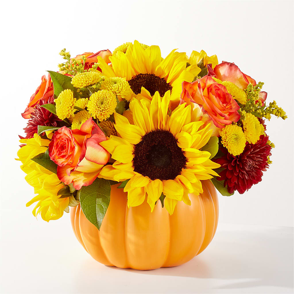Golden Gourd Pumpkin Bouquet – Fleuriste Thalia, Varennes PQ