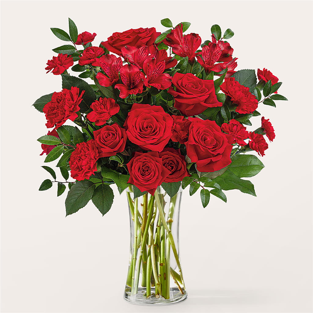 Brilliant Ruby Bouquet – Fleuriste Thalia, Varennes PQ