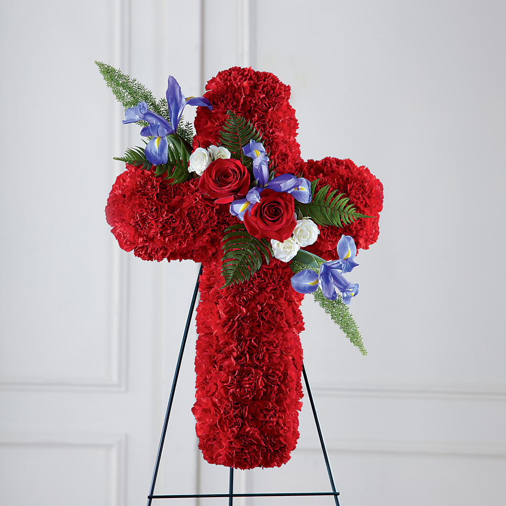 Faithful Hero Floral Cross – Fleuriste Thalia, Varennes PQ