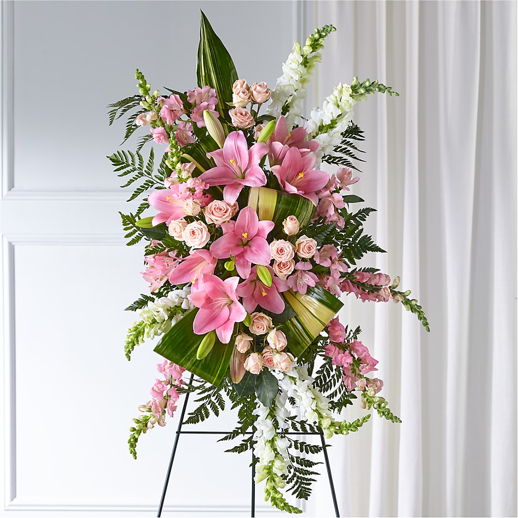 Elegant Embrace Standing Spray – Fleuriste Thalia, Varennes PQ