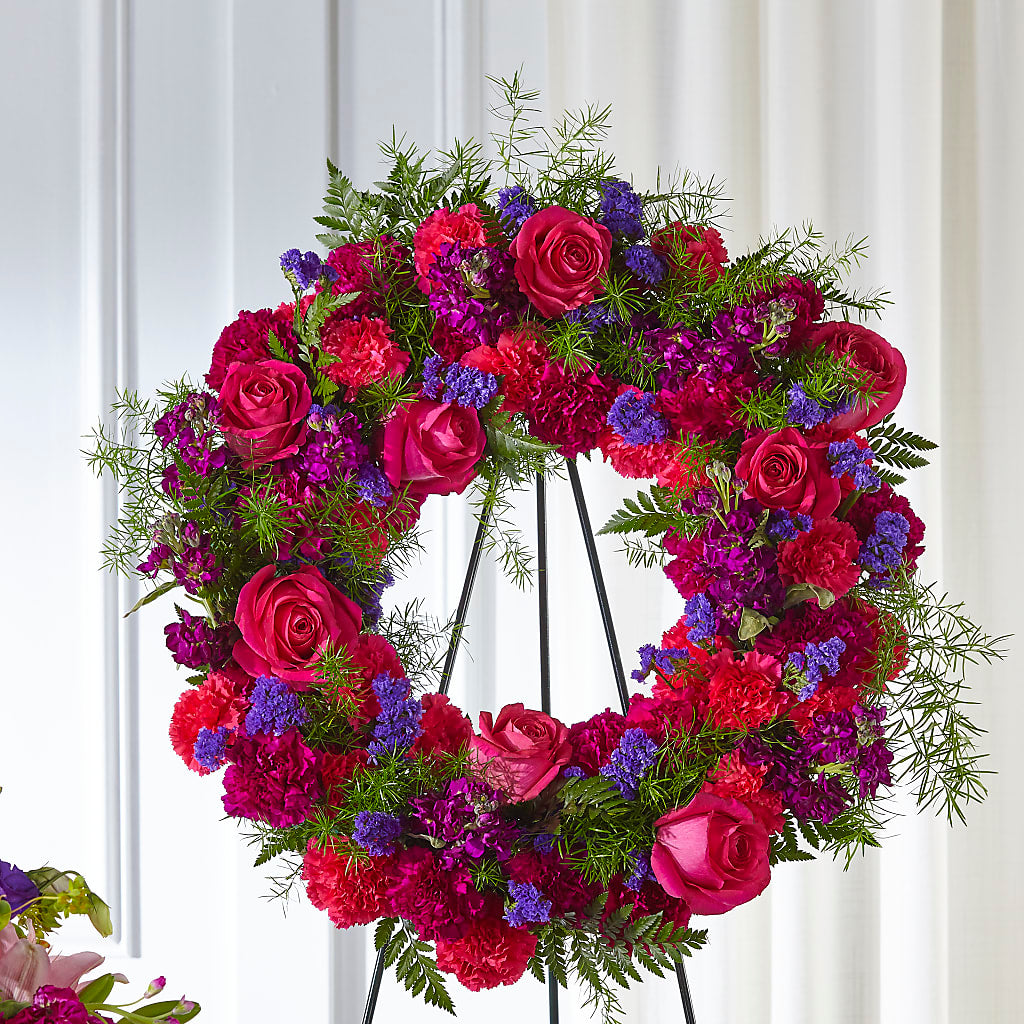 Calming Colors Wreath – Fleuriste Thalia, Varennes PQ