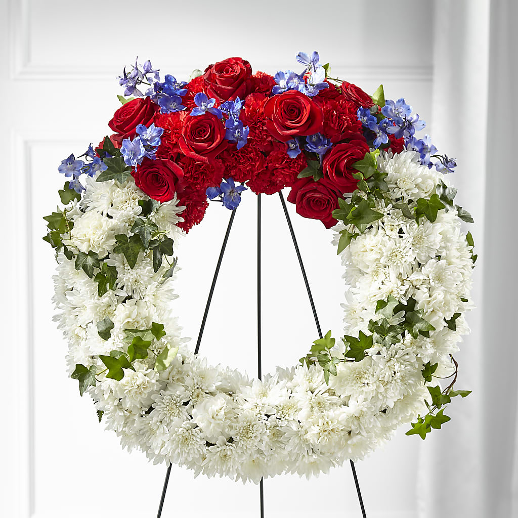 Patriotic Passion Wreath – Fleuriste Thalia, Varennes PQ