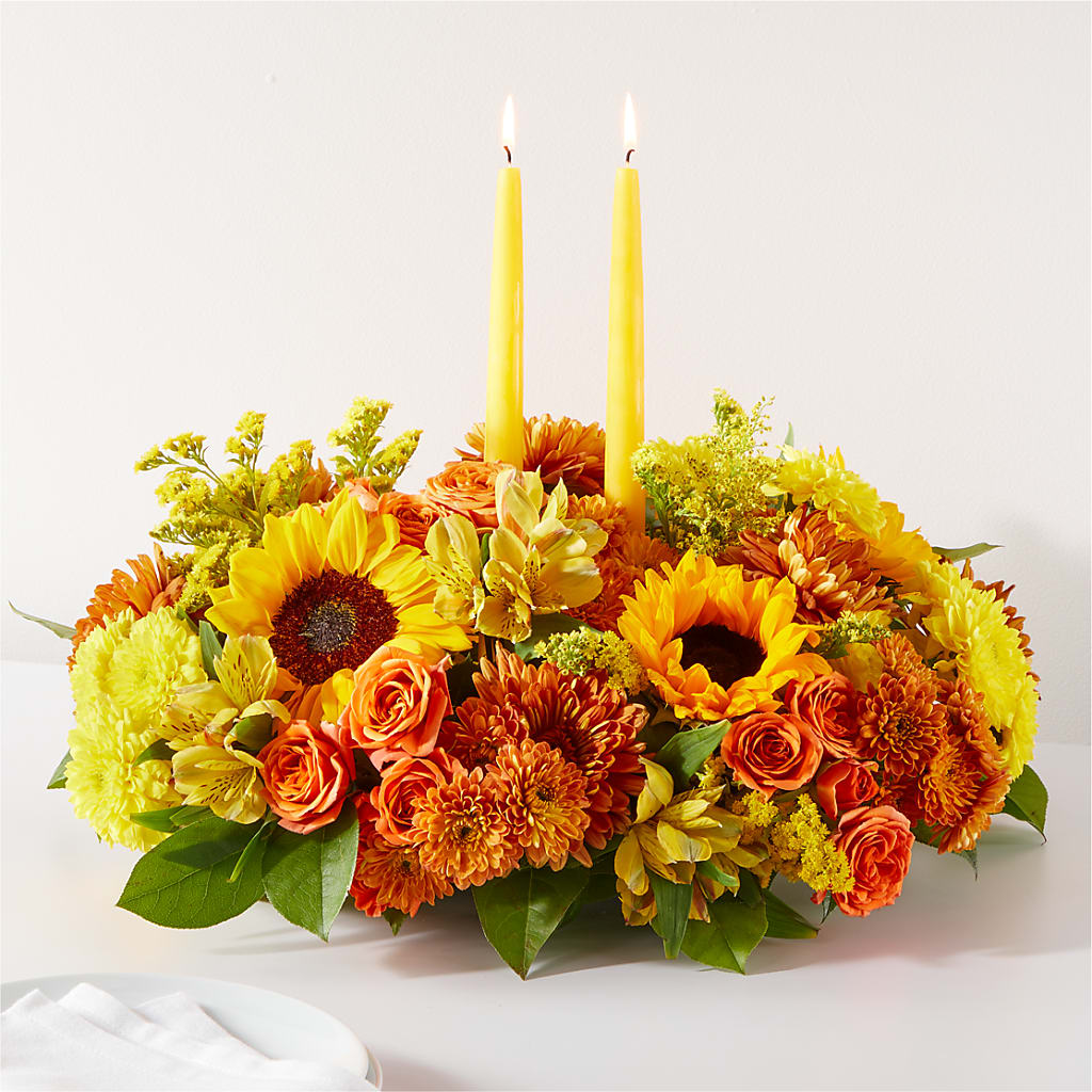 Autumn Harmony Centerpiece – Fleuriste Thalia, Varennes PQ