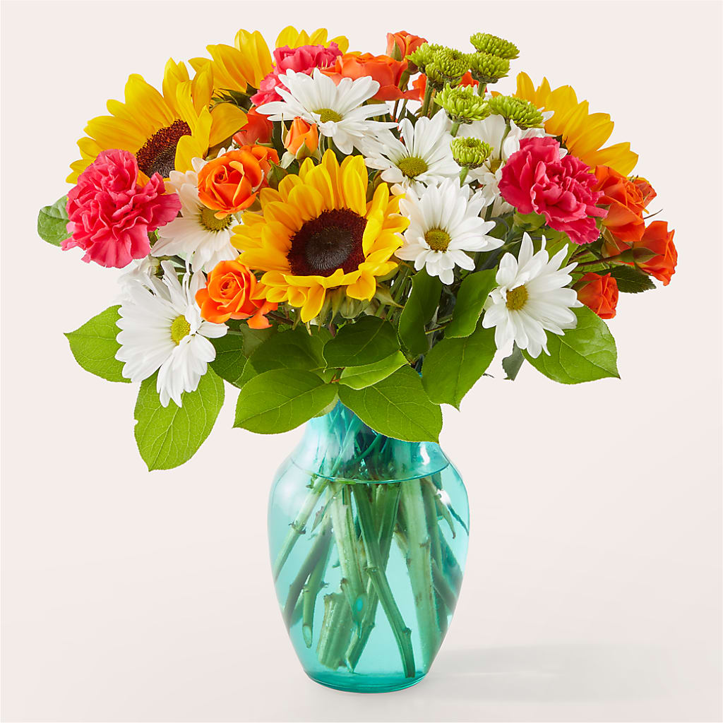 Sun-drenched Blooms Bouquet – Fleuriste Thalia, Varennes PQ