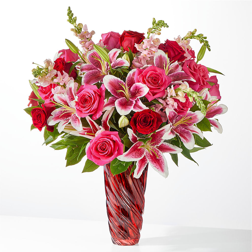 Always You Bouquet with Luxe Swirl Vase – Fleuriste Thalia, Varennes PQ
