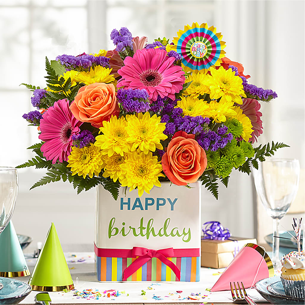Birthday Brights Bouquet –  Fleuriste Thalia, Varennes PQ