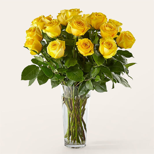 Long Stem Yellow Rose Bouquet –  Fleuriste Thalia, Varennes PQ
