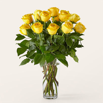 Long Stem Yellow Rose Bouquet –  Fleuriste Thalia, Varennes PQ