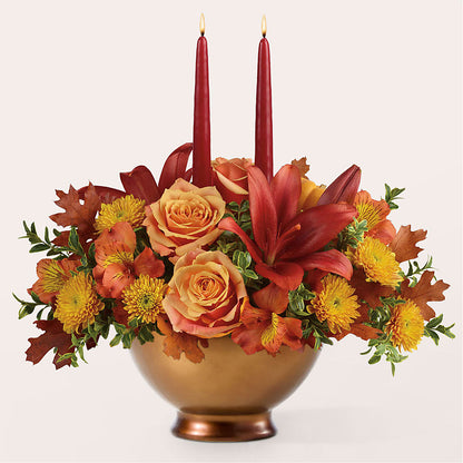 Harvest Table Centerpiece –  Fleuriste Thalia, Varennes PQ