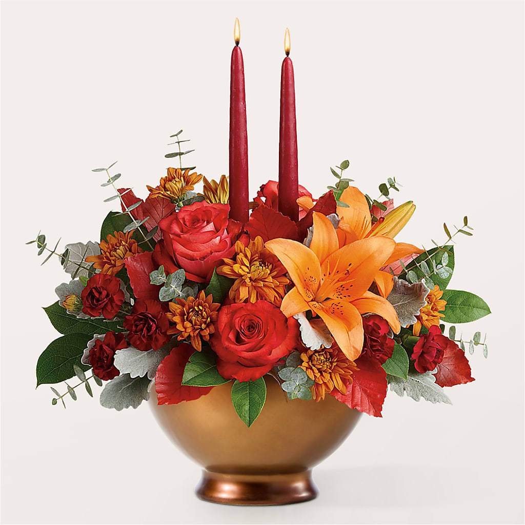 Fruits of Fall Centerpiece –  Fleuriste Thalia, Varennes PQ