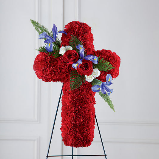 Faithful Hero Floral Cross –  Fleuriste Thalia, Varennes PQ