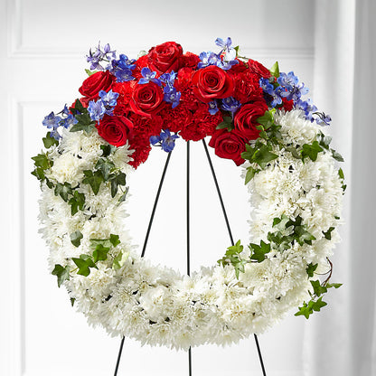 Patriotic Passion Wreath –  Fleuriste Thalia, Varennes PQ