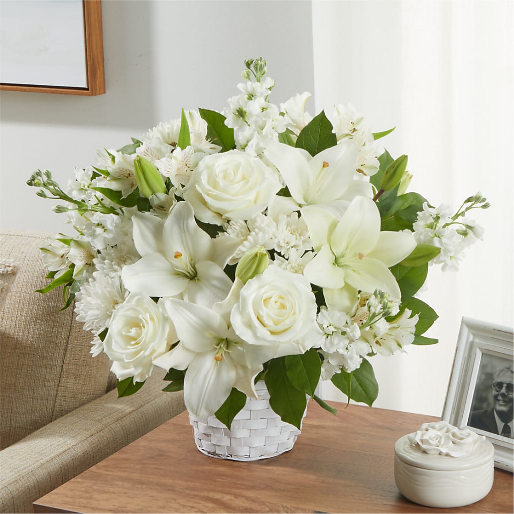 Peaceful Reflections Arrangement –  Fleuriste Thalia, Varennes PQ