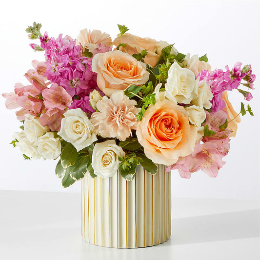 Paradise Bouquet with Ivory Vase –  Fleuriste Thalia, Varennes PQ