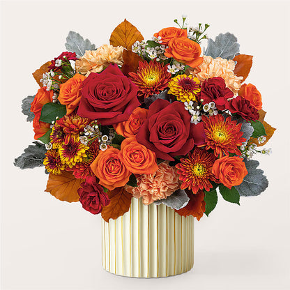 Merlot Bouquet with Ivory Vase –  Fleuriste Thalia, Varennes PQ