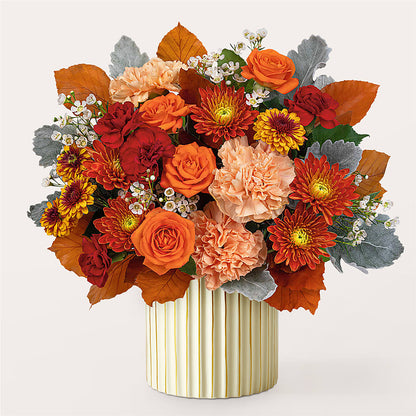 Merlot Bouquet with Ivory Vase –  Fleuriste Thalia, Varennes PQ