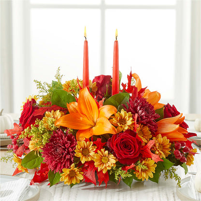 Autumn's Embrace Centerpiece –  Fleuriste Thalia, Varennes PQ