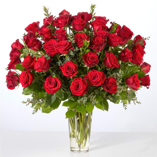 Forever Yours Fifty Stem Red Rose Bouquet –  Fleuriste Thalia, Varennes PQ